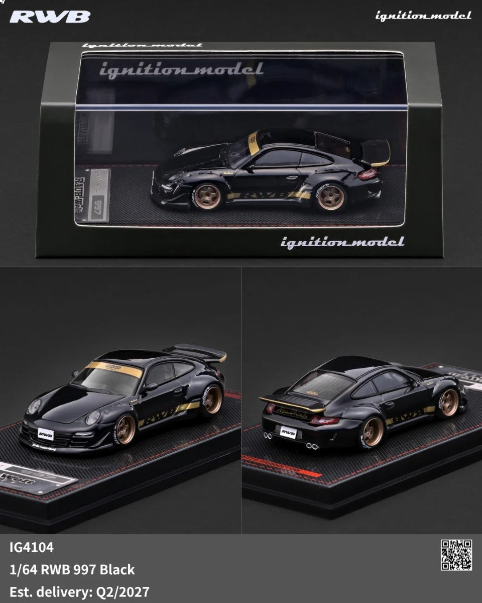 [Pre-Order] Ignition Model RWB 997 Black IG4104 1/64 Diecast