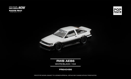 [Pre-Order] Pop Race RWB AE86 WHITE BLACK PR640496 1/64 Diecast