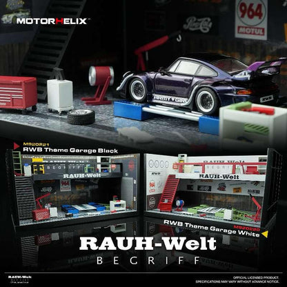 MotorHelix RWB Theme Garage Black M920221 1/64 Diecast