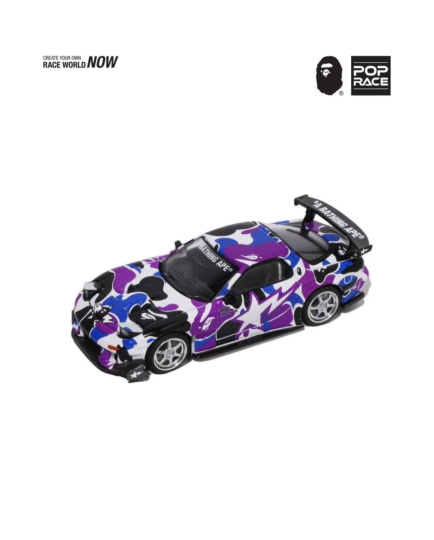 Pop Race RX7 FD3S Bape Store Hong Kong 20th Exclusive Edition 1/64 Diecast