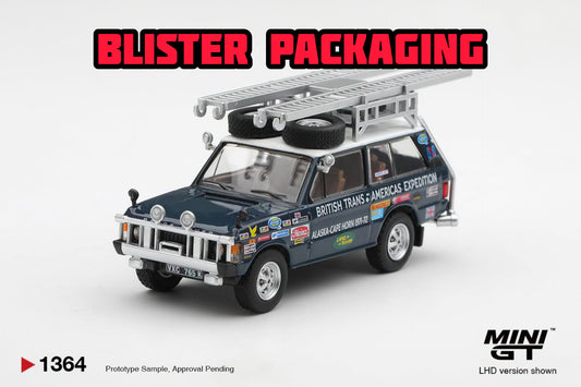 [Pre-Order] Mini GT Range Rover 1971 British Trans-Americas Expedition VXC-765K Blister Packaging MGT01364-BL 1/64 Diecast