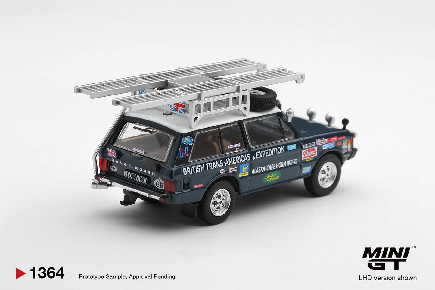 [Pre-Order] Mini GT Range Rover 1971 British Trans-Americas Expedition VXC-765K MGT01364 1/64 Diecast