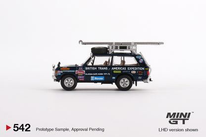 Mini GT Range Rover 1971 British Trans-Americas Expedition (VXC-868K) MGT00542 1/64 Diecast