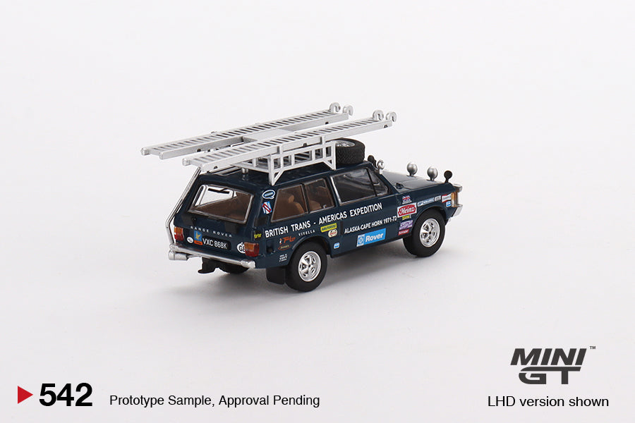 Mini GT Range Rover 1971 British Trans-Americas Expedition (VXC-868K) MGT00542 1/64 Diecast