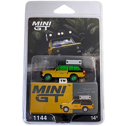CHASE! Mini GT Range Rover 1981 Camel Trophy Sumatra C.Swoboda & K.Mentel Winner Blister Packaging MGT01144-BL 1/64 Diecast