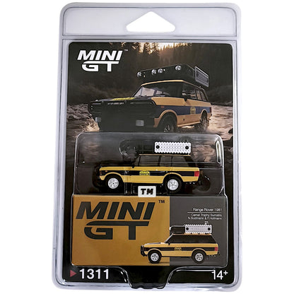 MINI GT Range Rover 1981 Camel Trophy Sumatra N.Sudmann & F.Hofmann Blister Packaging MGT01311-BL 1/64 Diecast