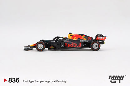 Mini GT Red Bull RB16B #11 Sergio Pérez 2021 Azerbaijan Grand Prix Winner Blister Packaging MGT00836-BL 1/64 Diecast
