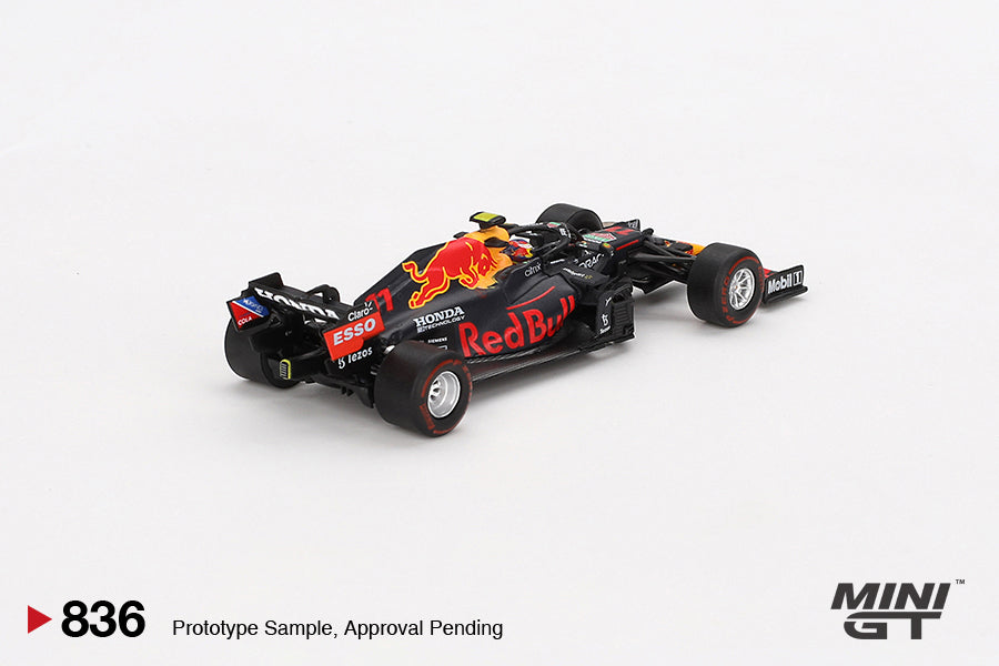 Mini GT Red Bull RB16B #11 Sergio Pérez 2021 Azerbaijan Grand Prix Winner Blister Packaging MGT00836-BL 1/64 Diecast