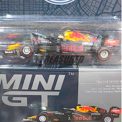 Mini GT Red Bull Showrun Taichung RB16B #33 Max Verstappen 2021 US Grand Prix Winner MGT00799 1/64 Diecast