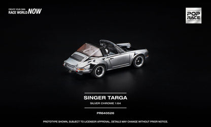 [Pre-Order] Pop Race SINGER TARGA - SILVER CHROME PR640526 1/64 Diecast