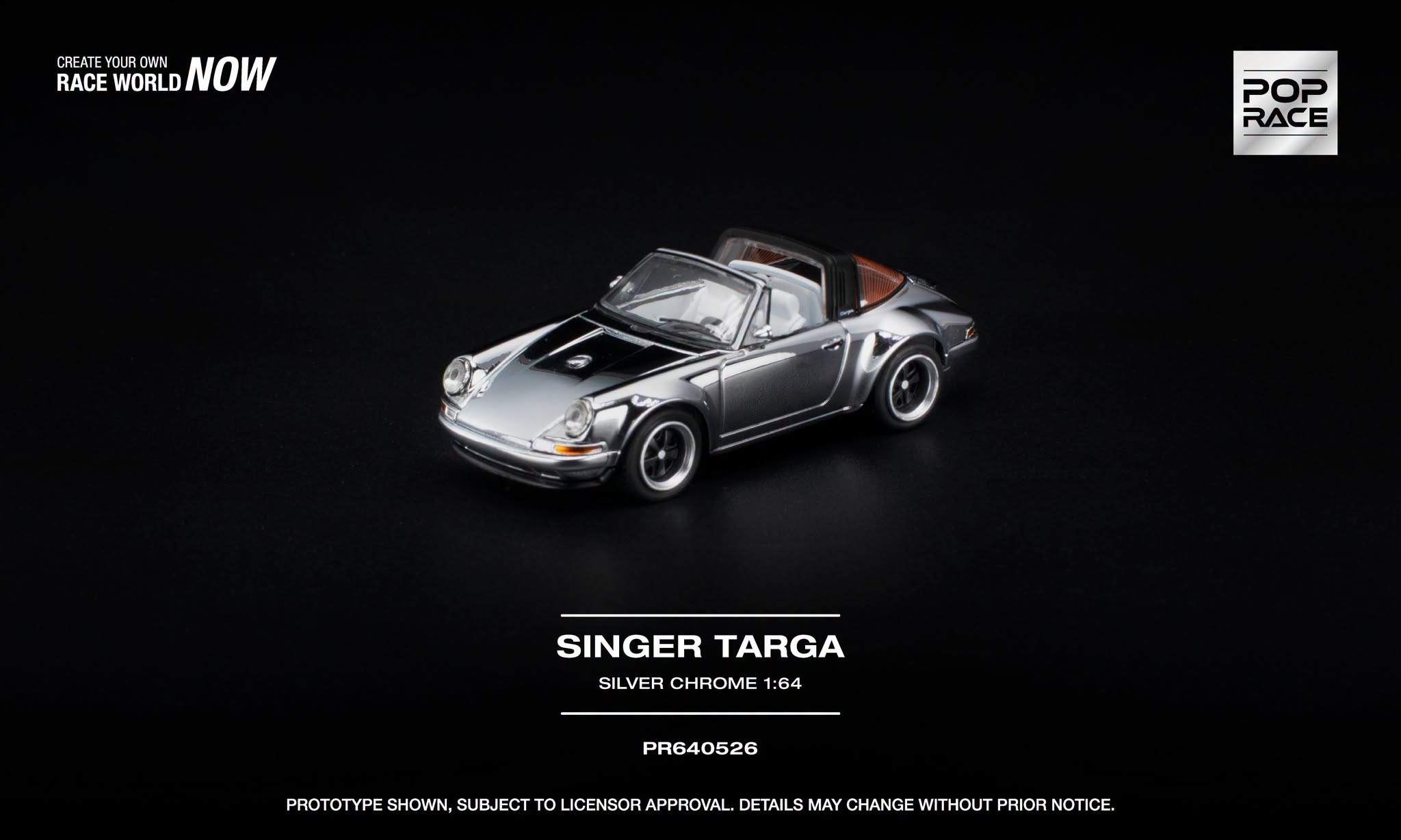 Pre-Order] Pop Race SINGER TARGA - SILVER CHROME PR640526 1/64
