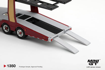 [Pre-Order] Mini GT Scania 770S A6x4NA Car Transporter V8 50th anniversary + Car transporter Red MGT01350 1/64 Diecast