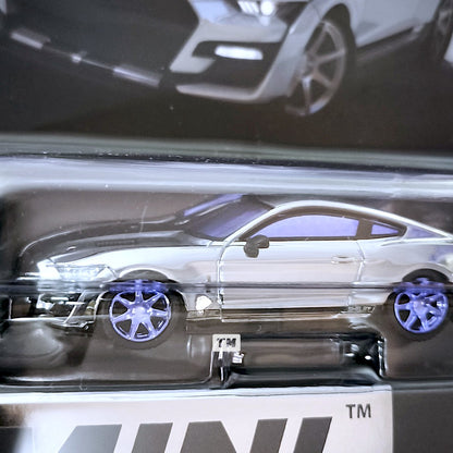 CHASE! MINI GT Shelby GT500 Dragon Snake Concept Chrome Silver Blister Packaging MGT01230-BL 1/64 Diecast