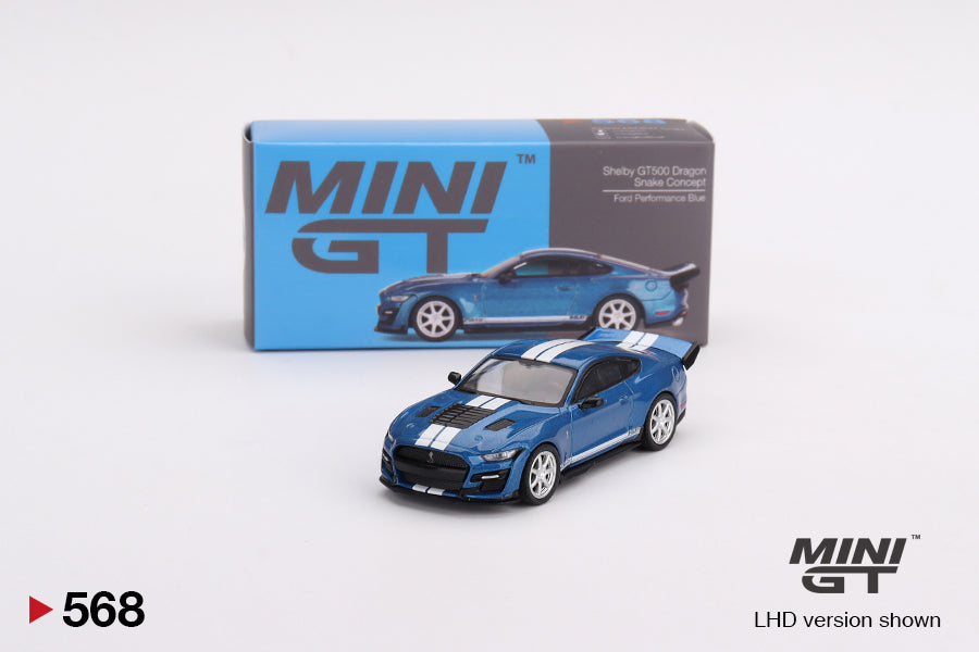 Mini GT Shelby GT500 Dragon Snake Concept Ford Performance Blue MGT00568 1/64 Diecast