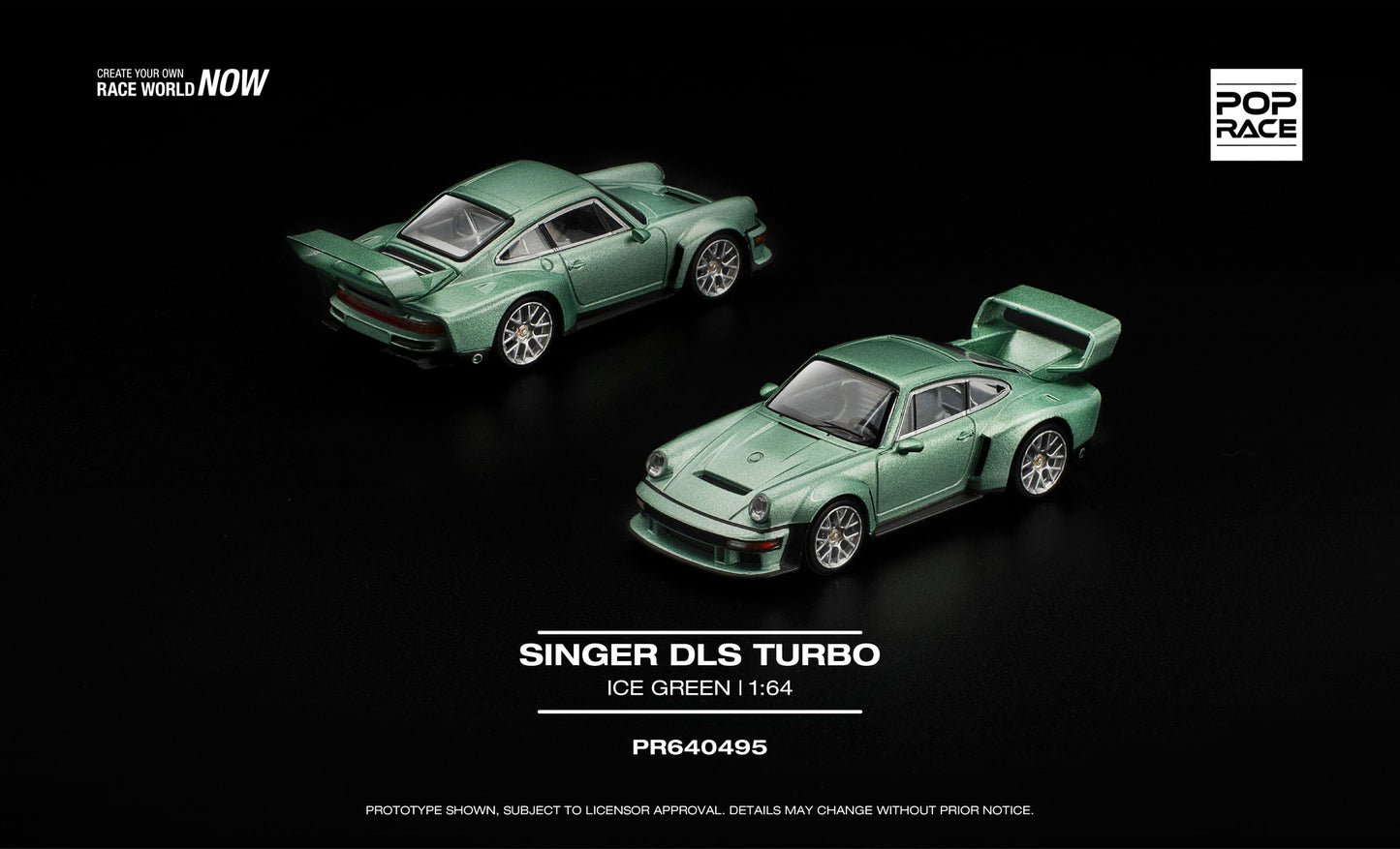 [Pre-Order] Pop Race Singer DLS Turbo Ice Green PR640495 1/64 Diecast