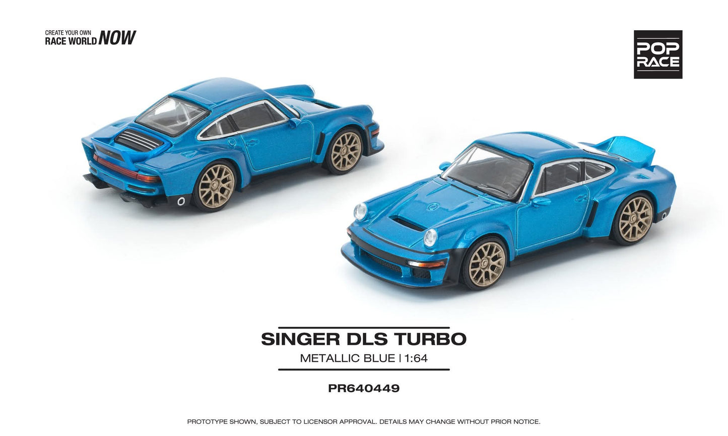 [Pre-Order] Pop Race Singer DLS Turbo Metallic Blue PR640449 1/64 Diecast