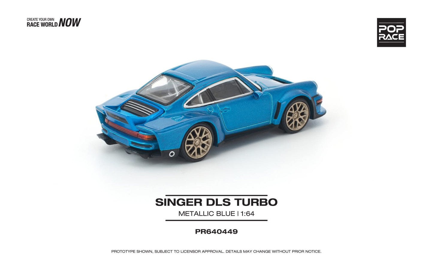 [Pre-Order] Pop Race Singer DLS Turbo Metallic Blue PR640449 1/64 Diecast
