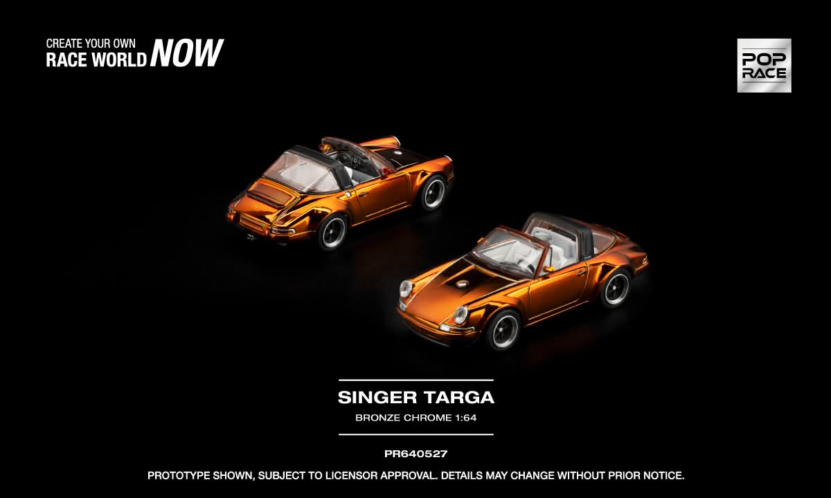 [Pre-Order] Pop Race Singer Targa Bronze Chrome PR640527 1/64 Diecast