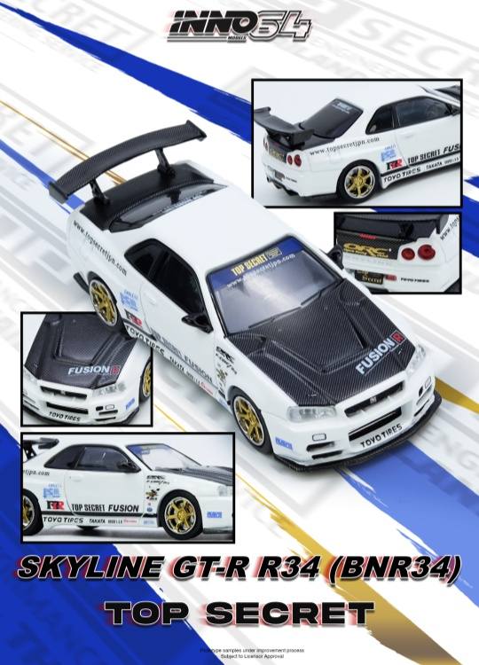 Inno64 Skyline GT-R R34 BNR34 Top Secret 1/64 Diecast