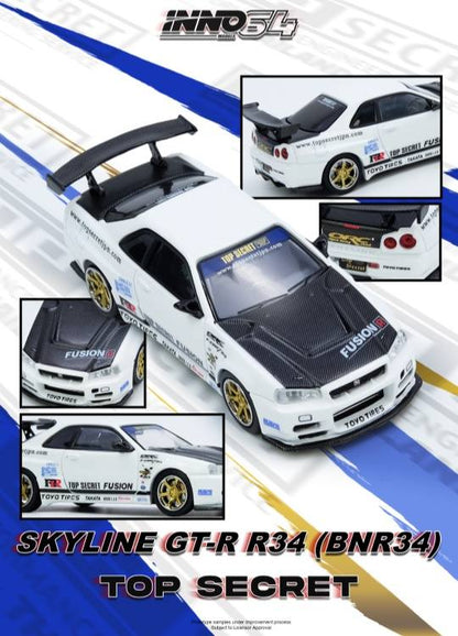 Inno64 Skyline GT-R R34 BNR34 Top Secret 1/64 Diecast