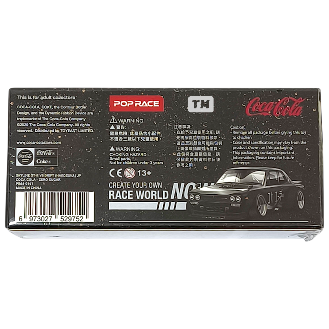Pop Race Skyline GT-R V8 Drift HakoSuka JP Coca Cola Zero Sugar PR640161 1/64 Diecast