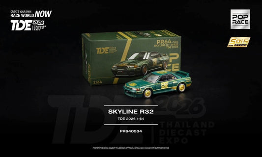 Pop Race Skyline R32 TDE 2026 PR640534 1/64 Diecast