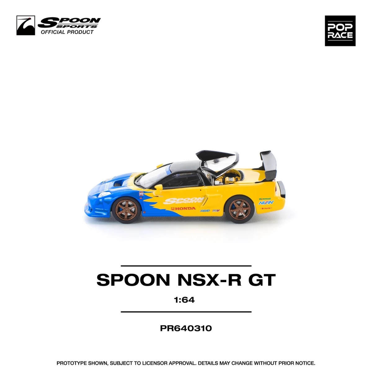 Pop Race Honda Spoon NSX-R GT Collaboration with Spoon Sports PR640310 1/64 Diecast