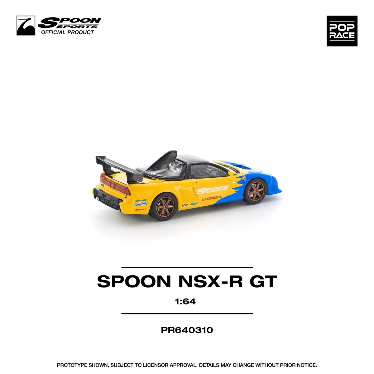 Pop Race Honda Spoon NSX-R GT Collaboration with Spoon Sports PR640310 1/64 Diecast
