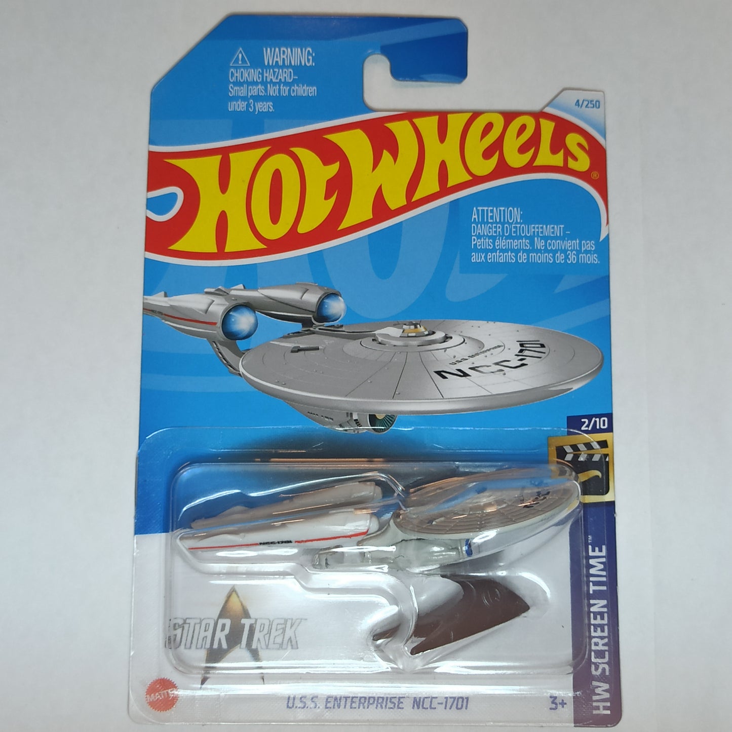Hot Wheels Star Trek U.S.S. Enterprise NCC-1701 Satin White 2024  Basic HW Screen Time 1/64 Diecast
