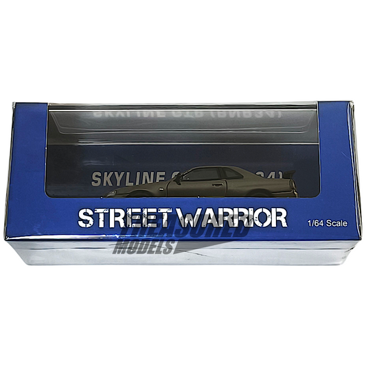 Street Warrior Nissan Skyline GT-R BNR34 V-Spec II Black Chrome 1/64 Die Cast