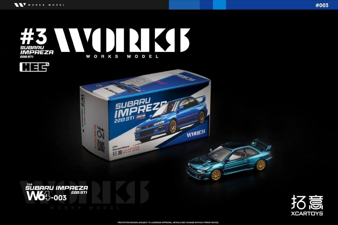 [HEC2026] Pop Race XCarToys Subaru Impreza 22B STi Blue Chrome W63-003 HEC 2026 1/64 Diecast