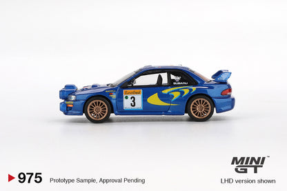 Mini GT Subaru Impreza WRC98 1998 Rally Monte-Carlo 3rd Place #3 MGT00975 1/64 Die Cast