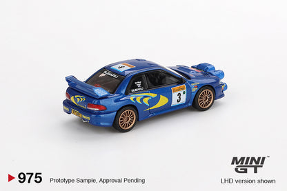 Mini GT Subaru Impreza WRC98 1998 Rally Monte-Carlo 3rd Place #3 MGT00975 1/64 Die Cast