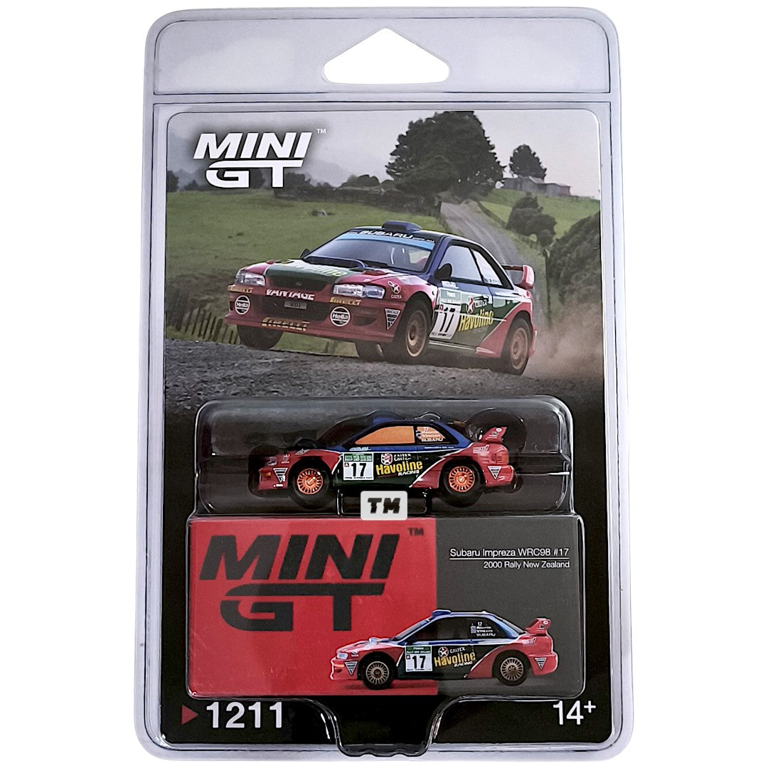 CHASE! MINI GT Subaru Impreza WRC98 #17 2000 Rally New Zealand Blister Packaging MGT01211-BL 1/64 Diecast