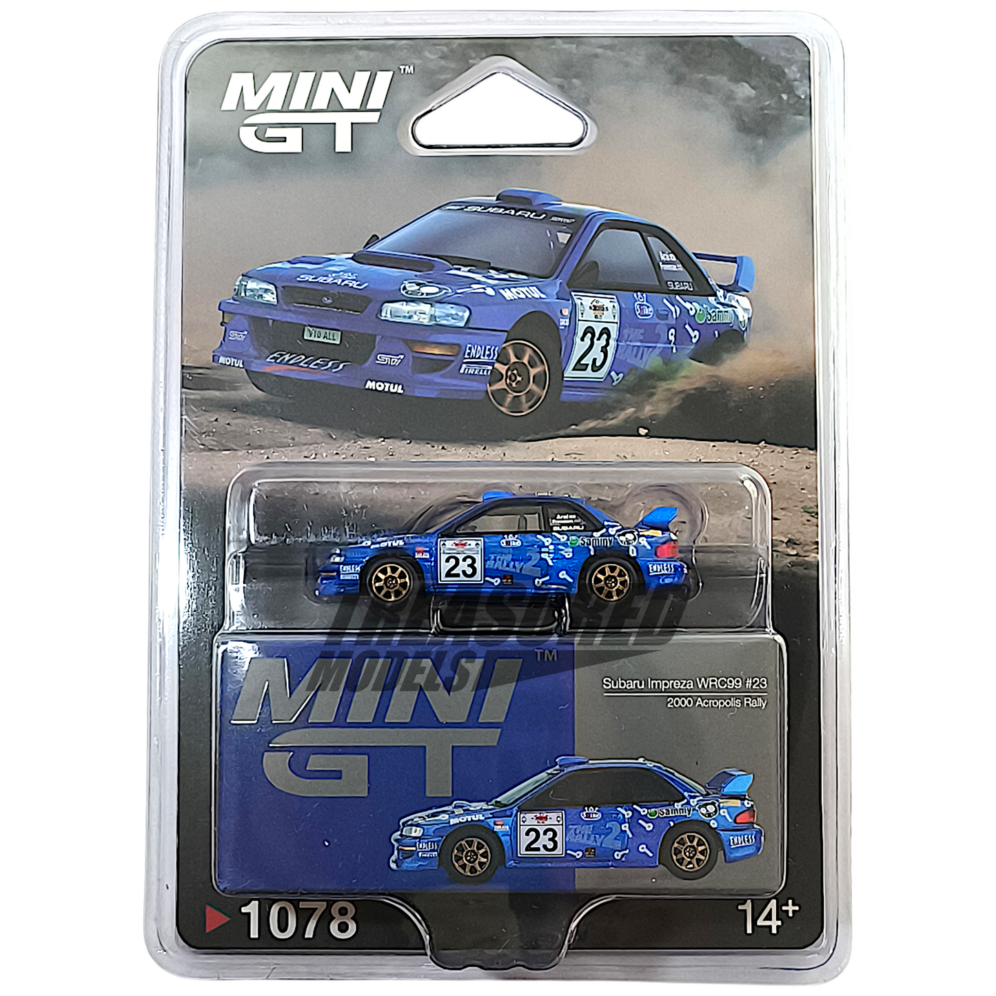 Mini GT Subaru Impreza WRC99 #23 2000 Acropolis Rally Blister Packaging MGT01078 1/64 Die Cast