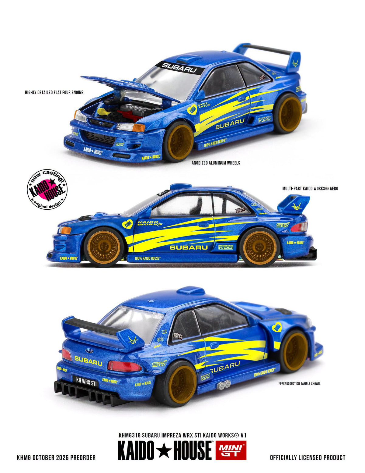 [PRE-ORDER] KAIDO HOUSE Subaru Impreza WRX STi Kaido Works V1 KHMG318 1/64 Diecast