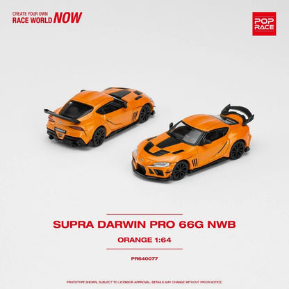 Pop Race Supra DarwinPro 66G WBK Supra Orange PR640077 1/64 Diecast