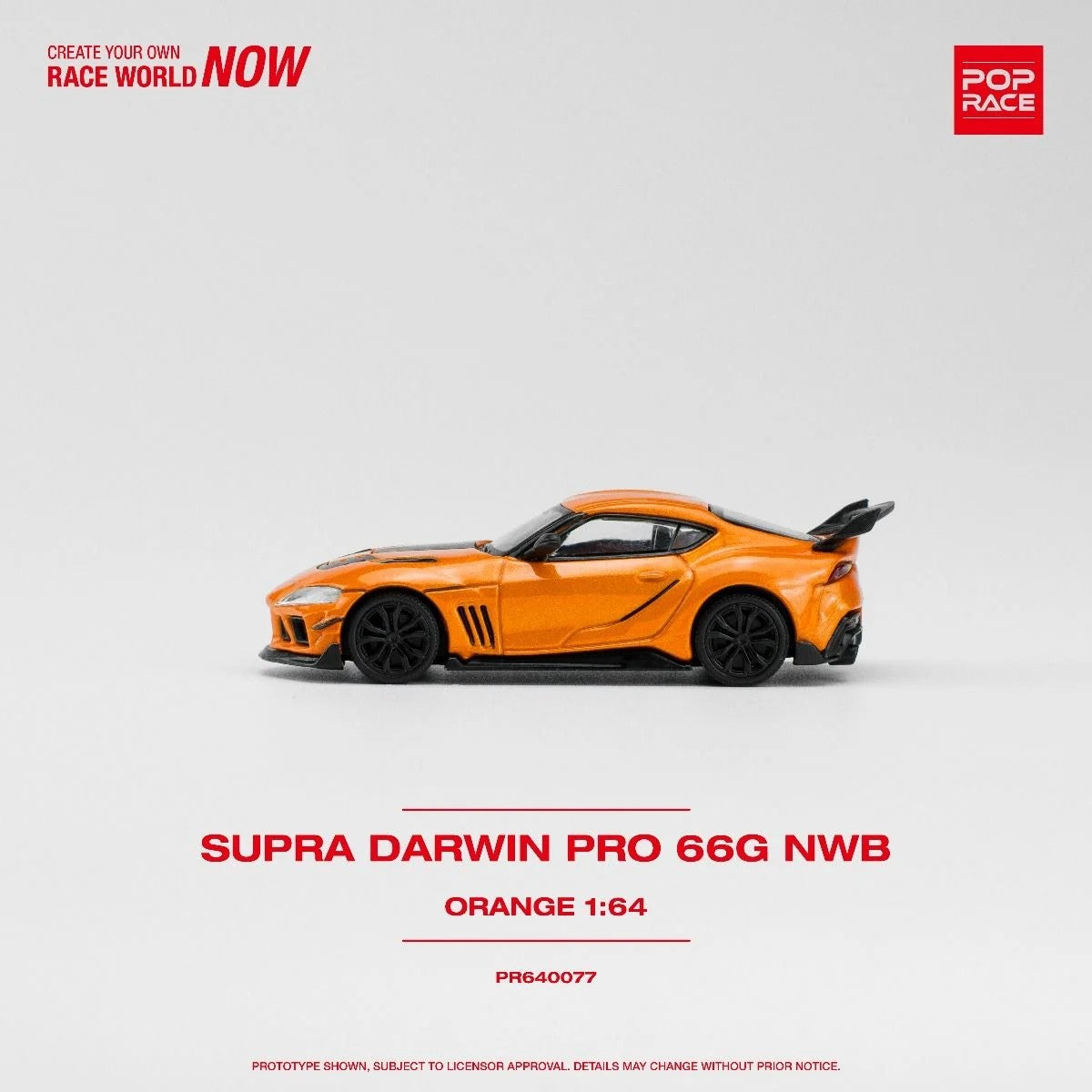 Pop Race Supra DarwinPro 66G WBK Supra Orange PR640077 1/64 Diecast