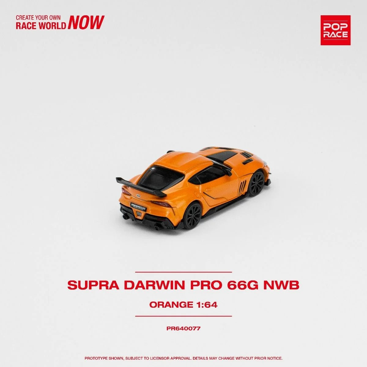 Pop Race Supra DarwinPro 66G WBK Supra Orange PR640077 1/64 Diecast