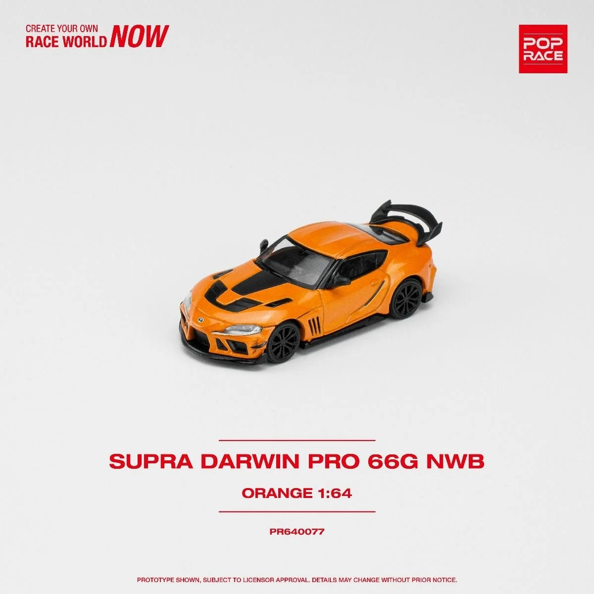 Pop Race Supra DarwinPro 66G WBK Supra Orange PR640077 1/64 Diecast