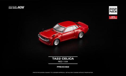 [Pre-Order] Pop Race TA22 Celica Red PR640482 1/64 Diecast