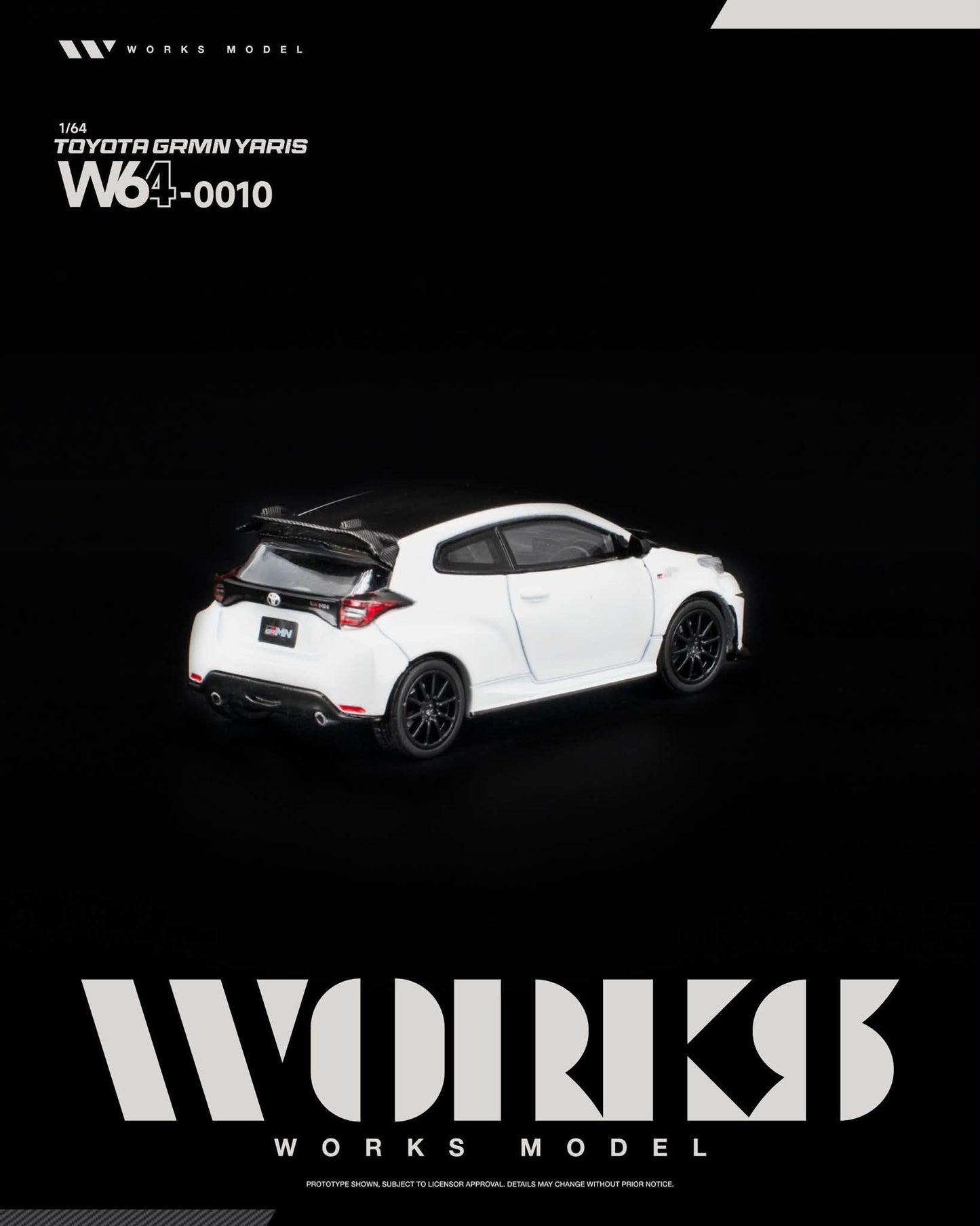 [Pre-Order] Works Model TOYOTA GRMN YARIS WHITE W640010 1/64 Diecast