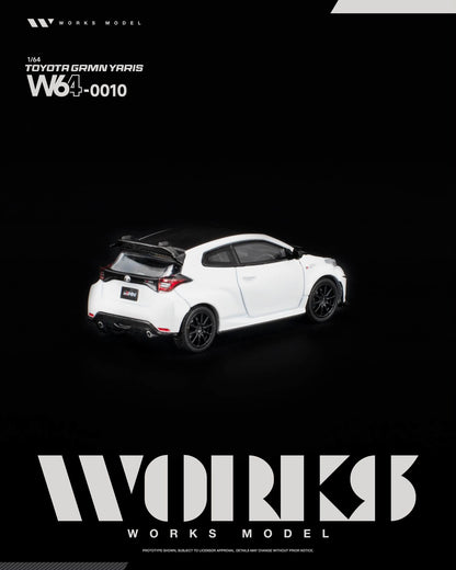 [Pre-Order] Works Model TOYOTA GRMN YARIS WHITE W640010 1/64 Diecast