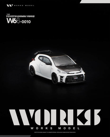 [Pre-Order] Works Model TOYOTA GRMN YARIS WHITE W640010 1/64 Diecast