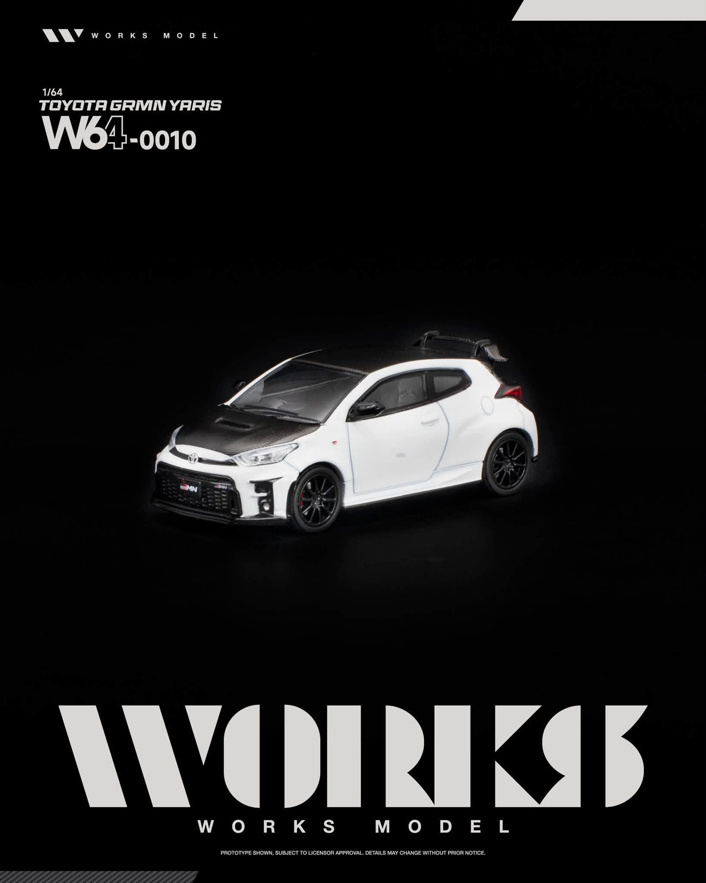 [Pre-Order] Works Model TOYOTA GRMN YARIS WHITE W640010 1/64 Diecast
