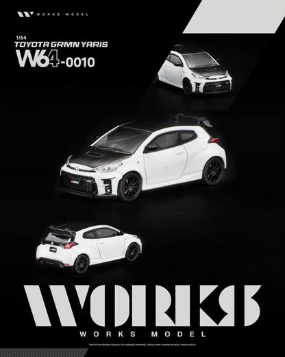 [Pre-Order] Works Model TOYOTA GRMN YARIS WHITE W640010 1/64 Diecast