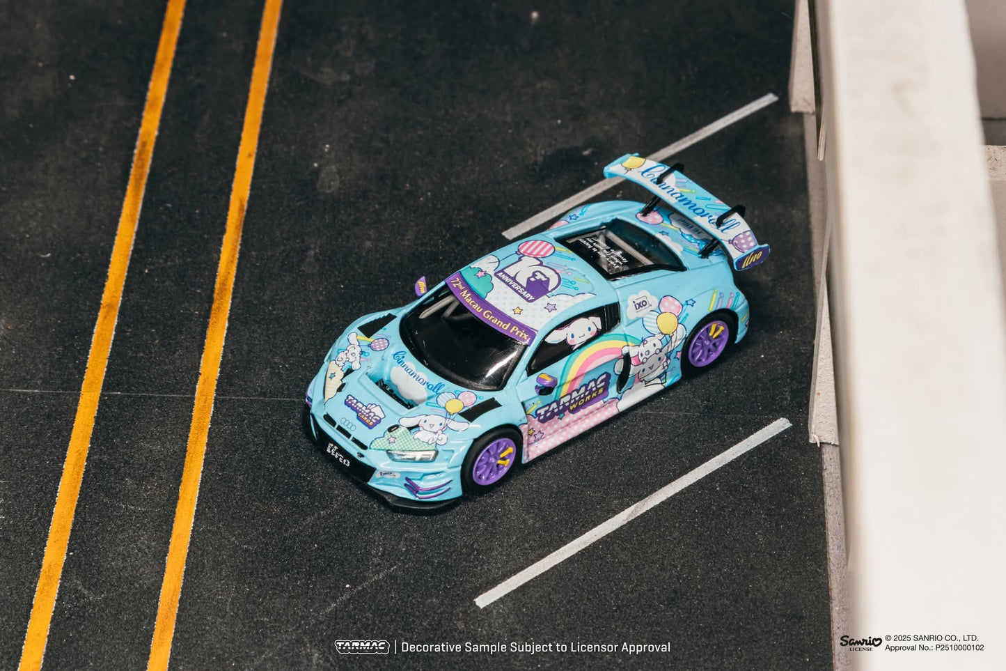 Tarmac Works Audi R8 LMS GT3 evo II Macau GP 2025 Cinnamoroll Presentation Macau GP Event Exclusive 1/64 Diecast