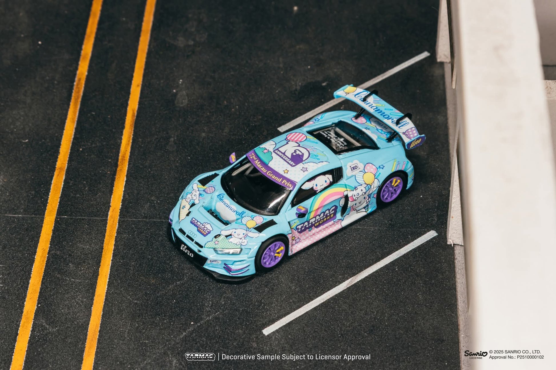Tarmac Works Audi R8 LMS GT3 evo II Macau GP 2025 Cinnamoroll Presentation Macau GP Event Exclusive 1/64 Diecast