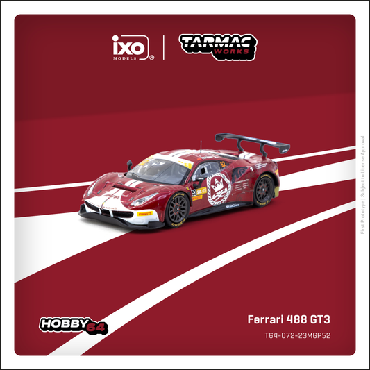 Tarmac Works Ferrari 488 GT3 Macau GT Cup - FIA GT World Cup 2023 Harmony Racing Chen Weian T64-072-23MGP52 1/64 Diecast