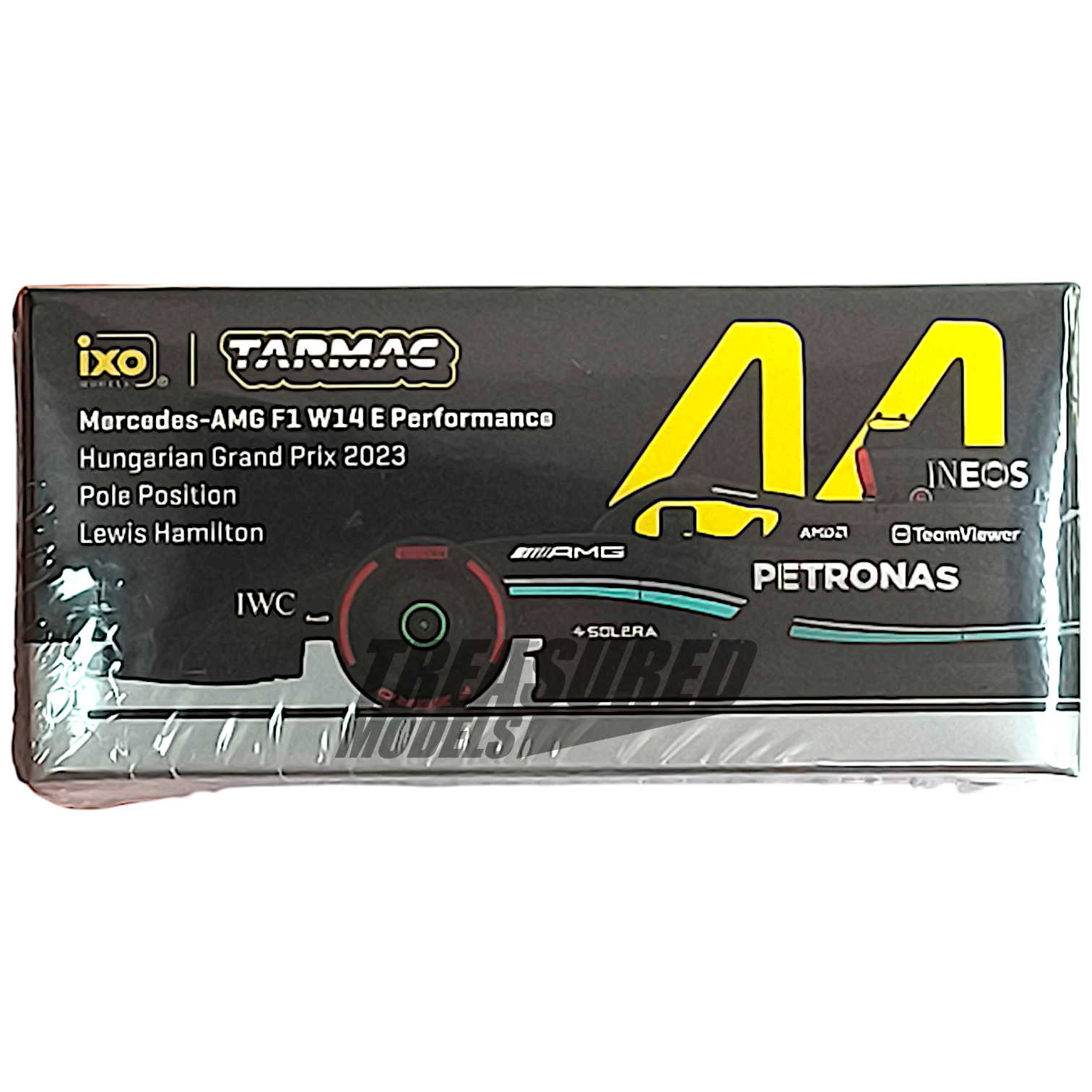 Tarmac Works Mercedes-AMG F1 W14E Performance Hungarian Grand Prix 2023 Pole Position Lewis Hamilton T64G-F064-LH1 1/64 Diecast